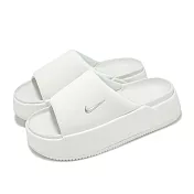 Nike 拖鞋 Wmns NK Calm Elevation 女鞋 白 銀 厚底 增高 HJ5601-100 25cm WHITE/SILVER