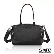 【OMC】輕盈紙感氣質女王三層通勤托特包33588(共5色) 黑色