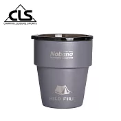 【韓國CLS】304不鏽鋼雙層杯 贈杯蓋/露營杯/套杯/野餐杯/不鏽鋼杯 (四色任選)  深灰色