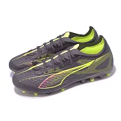 Puma 足球釘鞋 Ultra 5 Match MG 男鞋 灰 綠 人造草坪 運動鞋 10834803 25.5cm GREY/GREEN
