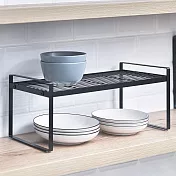 【H&R安室家】台製廚房可堆疊桌面置物架 收納架 加寬款 KC74 白色