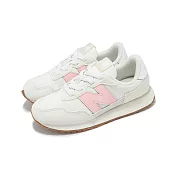 New Balance 休閒鞋 237 寬楦 中童 小朋友 米 粉紅 麂皮 膠底 NB 運動鞋 PH237WP-W 19cm BEIGE/PINK