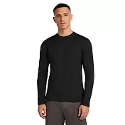 【紐西蘭Icebreaker】男 ACE MerinoFine™ 細緻羊毛圓領長袖上衣(17.5微米)-150 S 黑色