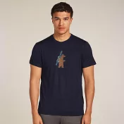 【紐西蘭Icebreaker】男 Tech Lite 圓領短袖上衣 (熊熊旅行)-150 M 深藍