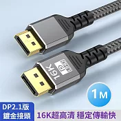DP轉DP 16K60Hz公對公傳輸線 DP2.1版電腦編織連接線-1米