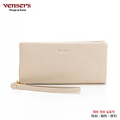 【vensers】小牛皮潮流個性皮夾(TH320502杏色長夾)