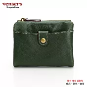 【vensers】牛皮潮流個性皮夾(TJ501101綠色短夾)