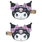 日本三麗鷗Sanrio少女瀏海髮夾 立體造型髮飾2入組A301 086豪華水鑽款(可選凱蒂貓/酷洛米/美樂蒂)Hello Kitty Kuromi Melody 酷洛米