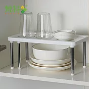 【梵特】伸縮式多用途桌上/櫥櫃/水槽下置物架/鞋架- 白色