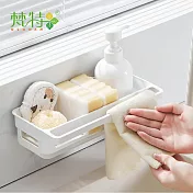 【梵特】壁掛無痕黏貼式瀝水置物架/水槽菜瓜布架/抹布架