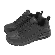 Skechers 休閒鞋 Uno-Alder 寬楦 男鞋 黑 皮革 支撐 緩衝 氣墊 183012WBBK 26.5cm BLACK