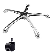 電腦椅專用 五星鋁合金腳座 (直徑64cm/PP滑輪)BASE-006LL