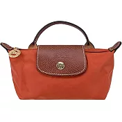 LONGCHAMP LE PLIAGE系列再生尼龍手提化妝包 磚紅