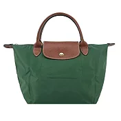 LONGCHAMP LE PLIAGE系列短把再生尼龍摺疊水餃包(小) 英式綠