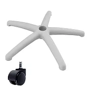 電腦椅專用 五星尼龍腳座 (直徑60cm/PU防刮輪)BASE-010PU