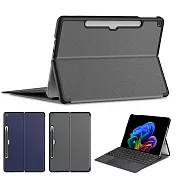 □貼心設計!!可放鍵盤 方便攜帶□微軟 Microsoft Surface Pro 12吋 2025 專用高質感可裝鍵盤平板電腦皮套 保護套 紳仕灰