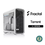 【Fractal Design】Torrent 玻璃側板版 E-ATX機殼 透明玻璃側板/白/White TG