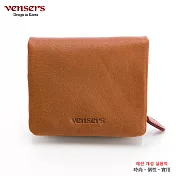 【vensers】牛皮潮流個性皮夾(TJ909001棕色短夾)