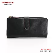 【vensers】牛皮潮流個性皮夾(TJ909801黑色長夾)