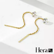【Hera 赫拉】鑲鑽鏈條流蘇耳線耳環 H114091806 金色