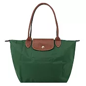 LONGCHAMP LE PLIAGE系列長把再生尼龍摺疊水餃包(中) 英式綠