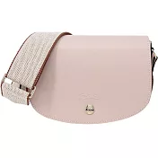 LONGCHAMP ?PURE系列滑面小牛皮半月型斜背包(小) 玫瑰粉