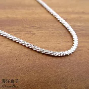 24吋60cm。立體粗厚雪花滿天星925純銀鍊子項鍊(女用項鍊)