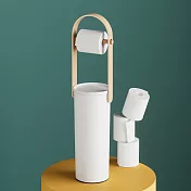 《Umbra》Bellwood立式捲筒衛生紙架+收納桶(雲朵白) | 廁所紙巾架