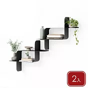 《Umbra》Montage壁掛式金屬收納架2入 - 墨黑
