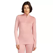 【紐西蘭icebreaker】女 Tech 半開襟長袖上衣-BF260 M 淡裸粉