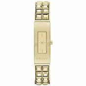DKNY 前衛姿態錐形鉚釘時尚腕錶-金