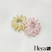 【Hera赫拉】 可愛電話線造型水鑽髮圈2入組 H111021614 黃色+粉色