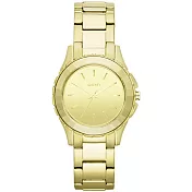 DKNY 百老匯女時尚都會腕錶-鏡面金