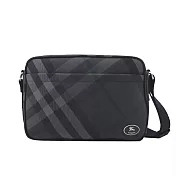 BURBERRY Grid格紋尼龍斜背包(炭灰色) 炭灰色