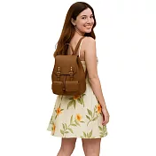 【ZENDAR】台灣總代理 限量1折 頂級超柔軟小牛皮後背包 漢娜系列 全新專櫃展示品(咖啡色)