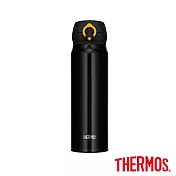 【THERMOS膳魔師】不鏽鋼超輕量彈蓋真空保溫瓶600ml(JNL-603-BKY) 亮彩黑