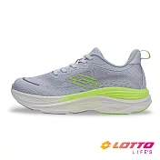 【LOTTO 義大利】女 寬楦 SKY MOVE 輕量避震跑鞋- 23cm 水藍/螢光綠