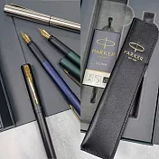 PARKER 派克新威雅XL 鋼筆+卡水+真皮筆套 禮盒組 海軍藍