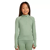 【紐西蘭Icebreaker】兒童 Tech 半開襟長袖上衣-260 12 薄荷綠