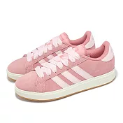 adidas 休閒鞋 Grand Court Base 00s 女鞋 粉紅 麂皮 復古 愛迪達 JR7110 23cm PINK/OFF WHITE/PINK