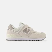 New Balance 574 [PV574ESC] 中童 運動休閒鞋 復古鞋 寬楦 魔鬼氈 舒適 燕麥奶茶 19 米/棕
