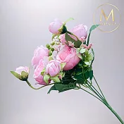 【Floral M】花中之王牡丹花漸層粉仿真花花材（1入組）
