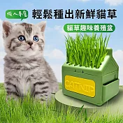 【AOYI奧藝】牛奶盒造型貓草盒 ｜無土水培 ｜七天養成｜增加腸胃蠕動｜贈5包貓草種子