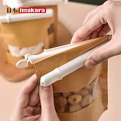 【日本Imakara】食物零食保鮮封口夾/密封夾套組- 白