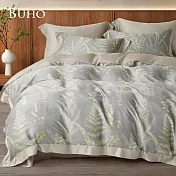 《BUHO》300織100%TENCEL純天絲™七件式兩用被床罩組-雙人加大 《青禾琉璃(綠)》