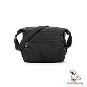 B.S.D.S冰山袋鼠 - 樂活遊記 - 格紋多夾層斜背包【D-1273K】 黑色