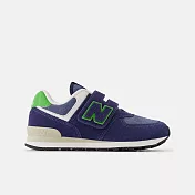 New Balance 574 HOOK & LOOP 寬楦 男女大童 休閒鞋 PV574QBL-W 19 藍色