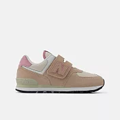 New Balance 574 HOOK & LOOP 寬楦 男女大童 休閒鞋 PV574QTC-W 19 粉紅色