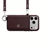 MAGEASY Pouch M 錢包磁吸掛繩手機殼 iPhone 17 Pro 酒紅/酒紅