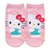 【ONEDER 旺達】三麗鷗家族直版襪 大耳狗 酷洛米 布丁狗 美樂蒂 帕恰狗 Kitty 台灣製棉襪 親子襪- 凱蒂(15-22) KT-A660